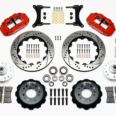 Wilwood Narrow Superlite 6R Front Hub Kit 14.00in Drill Red 79-87 GM G Body