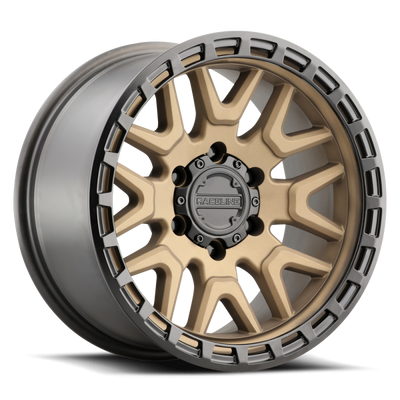 Raceline 953BZ Krank 17x9in / 6x135 BP / -12mm Offset / 87.1mm Bore - Bronze Wheel