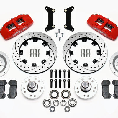 Wilwood Dynapro 6 Front Hub Kit 12.19in Drilled Red 79-87 GM G Body