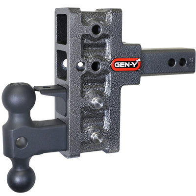 Gen-Y Mega Duty 2in Shank 5in Offset Drop 1.5K TW 10K Hitch w/GH-031 Dual-Ball/GH-032 Pintle Lock