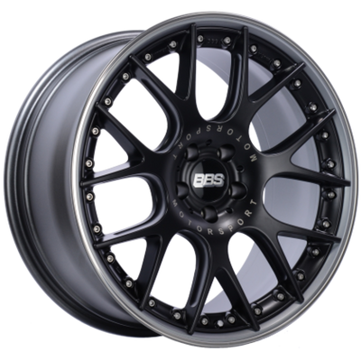 BBS CH-RII 22x11.5 5x130 ET50 / 71.6 CB Satin Black Center Platinum Lip SS Rim Protector Wheel