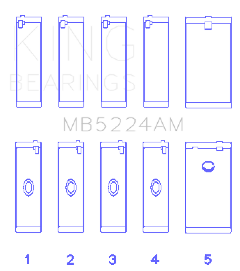 King Engine Bearings General Motors 400CI 6.6L V8 OHV Crankshaft Main Bearing Set (Set of 5)
