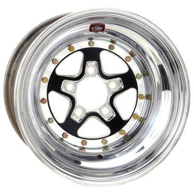 Weld Alumastar 2.0 15x4 / 5x4.75 BP 1.7 / 5in. BS Black Wheel - Non-Beadlock