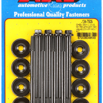ARP Small Block Chevy GENIII/IV LS Series .750 Spacer Hex Valve Cover Bolt Kit - Black