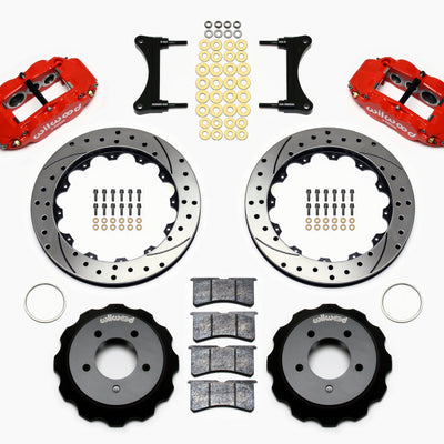 Wilwood Narrow Superlite 6R Front Hat Kit 12.88in Drill Red 93-96 Mazda RX7