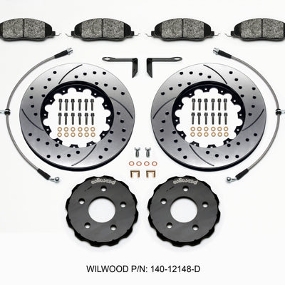 Wilwood Pro-Matrix Front Kit Drilled 05-12 Mustang GT (2pc Hat/Rtr)