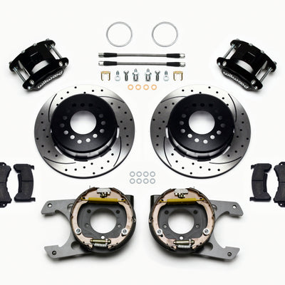 Wilwood D154 P/S Park Brake Kit Drilled Jeep Dana 35 2.56 Off 5-lug w/ lines