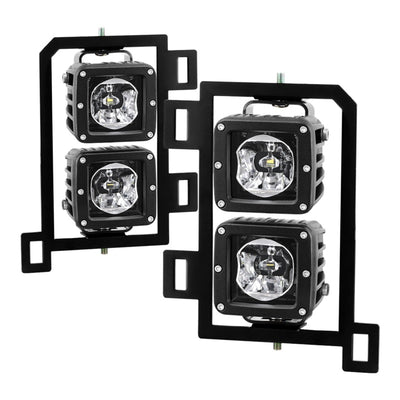 Spyder Dodge Ram 2013-2018 1500 Only Full LED Fog Lights W/Bracket and Universal Switch- Clear