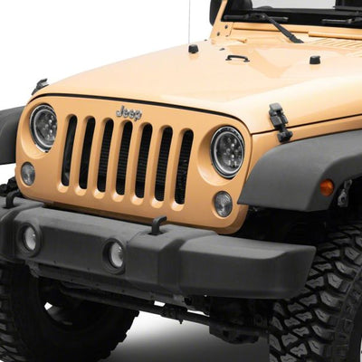 Raxiom 07-18 Jeep Wrangler JK Axial Spider LED Headlights w/Angel Eye Halo- Blk Housing (Clear Lens)
