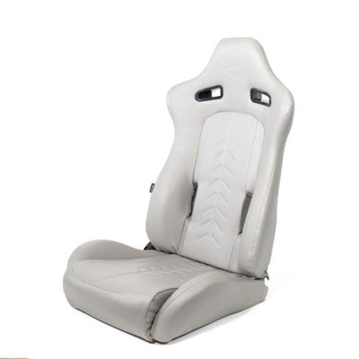 NRG Reclinable Sport Seats (Pair) The Arrow Grey Vinyl w/ Pressed NRG logo w/ Grey Stitch