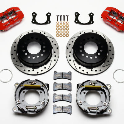 Wilwood Dynapro Low-Profile 11.00in P-Brake Kit Drill-Red New Big Ford 2.50in Off Staggerd Mount