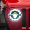 Raxiom 18-23 Jeep Wrangler JL Axial Series 9-In LED Angel Eye Headlights- Blk Housing (Clear Lens)