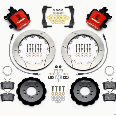 Wilwood Combination Parking Brake Rear Kit 12.88in Red 2013-Up Ford Focus ST w/ Lines