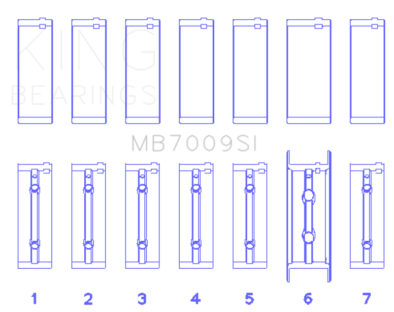 King Engine Bearings 89-15 Dodge Cummins Diesel 5.9L 6.7L Inline 6 (Size 0.5mm) Main Bearing Set
