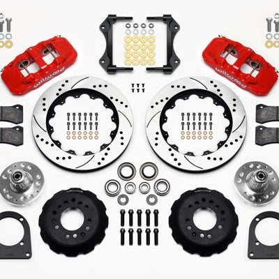 Wilwood AERO6 Front Hub Kit 14.00in Drill Red TCI-IFS 71-78 (Pinto Based)
