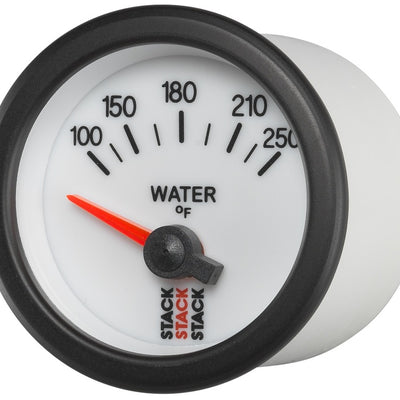 Autometer Stack 52mm 100-250 Deg F 1/8in NPTF Electric Water Temp Gauge - White