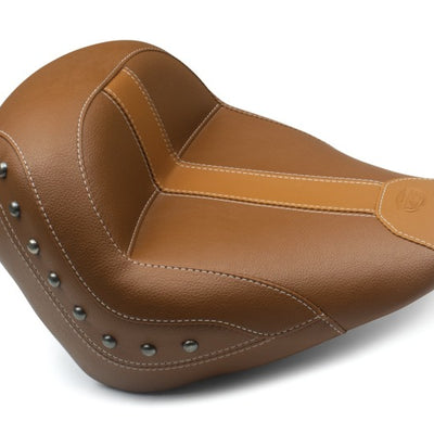 Mustang 15-21 Indian Scout Standard Touring Solo Seat w/Studs - Brown