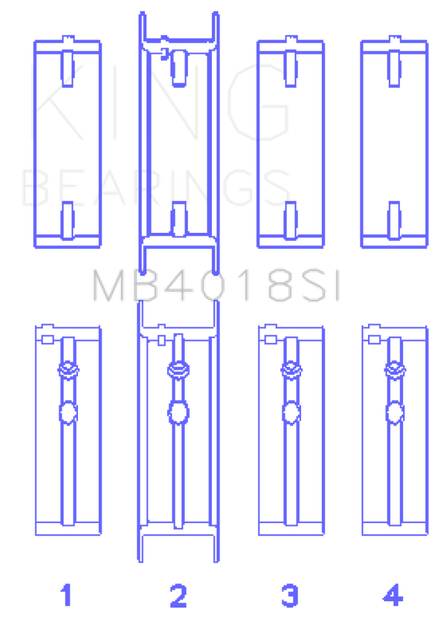 King Engine Bearings Holden 231 (3800) V6 (Size STD) Main Bearing Set