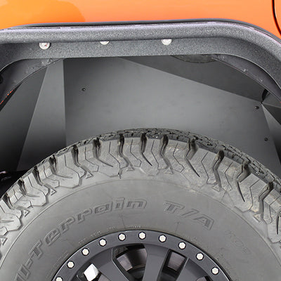 Fishbone Offroad 07-18 Jeep Wrangler JK Aluminum Rear Inner Fenders - Black Powercoat