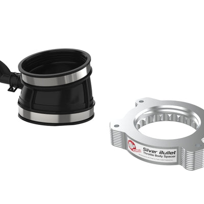 aFe 2020 Vette C8 Silver Bullet Aluminum Throttle Body Spacer Works w/ Factory Intake Only - Silver