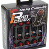 Project Kics 16+4 Black Lock & Lug Nuts R40 Iconix w/ Aluminum Cap (Black) - 12X1.50