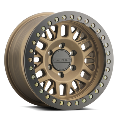 Raceline RT951B Ryno 17x9in/5x127 BP/-38mm Offset/83.82mm Bore - Bronze & Black Ring Beadlock Wheel