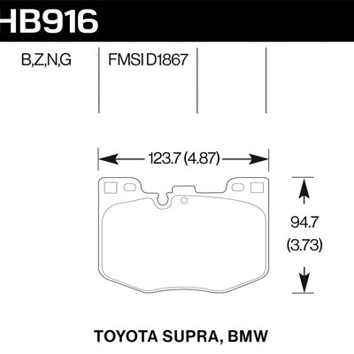 Hawk 2020 Toyota Supra / 19-20 BMW Z4 HPS 5.0 Front Brake Pads