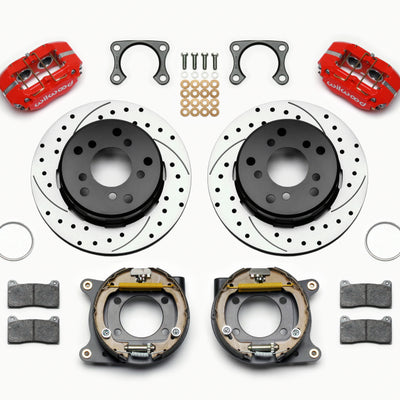 Wilwood Dynapro Lug Mount P/S Park Brake Kit Drilled Red Big Ford 2.36in Off Bronco 5 x 5.50