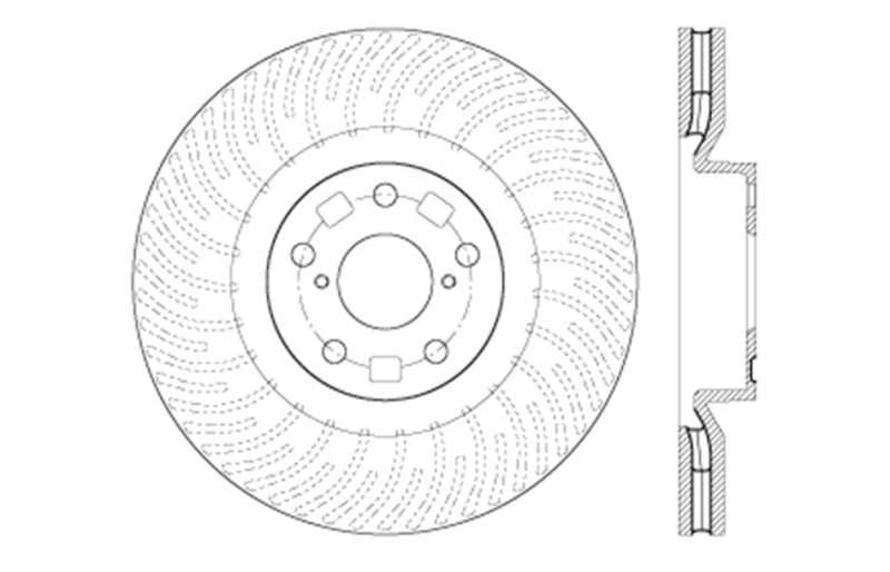 StopTech 12-15 Lexus IS350 Cross Drilled Right Front Rotor