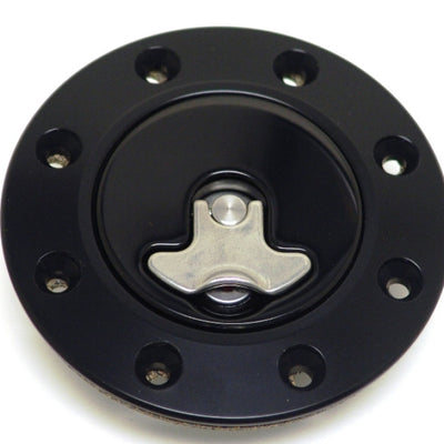 Ridetech 66-67 Chevy Nova Locking Gas Cap (Black Anodized)