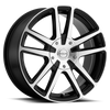 Raceline 145M Encore 16x7in / 5x100/5x114.3 BP / 40mm Offset / 72.62mm Bore - Black & Machined Wheel