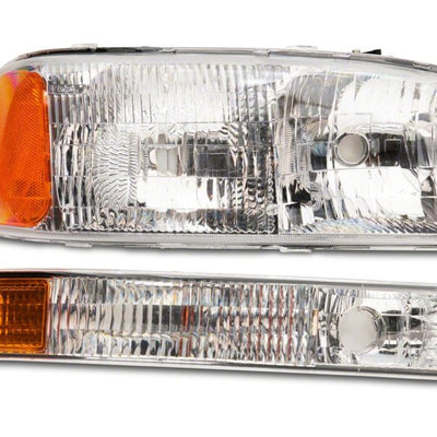 Raxiom 99-06 GMC Sierra 1500 Axial Series OEM Style Rep Headlights- Chrome Housing (Clear Lens)