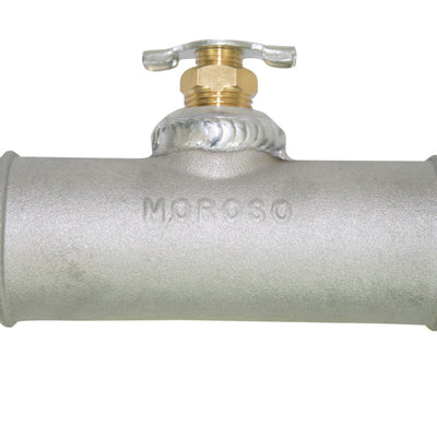 Moroso Radiator Hose Bleed/Drain - 3/8in Petcock - 1-1/2in to 1-1/2in Hose - Cast Aluminum