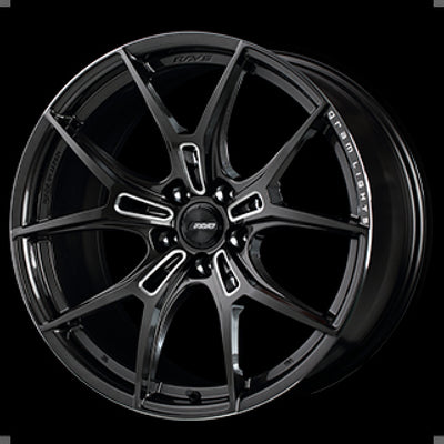 Gram Lights 57FXZ 19x8.0 +45 5x112 Super Dark Gunmetal and Machining Rim Edge DC Wheel