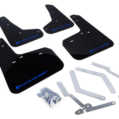 Rally Armor 12-19 Ford Focus ST / 16-19 RS Black Mud Flap w/Blue Logo