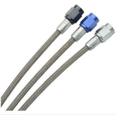 Fragola -2AN Brake Line w/ -3AN Blue Alum. Nuts 24in