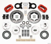 Wilwood Forged Dynalite Front Kit 11.00in Drilled Red 1965-1969 Mustang Disc & Drum Spindle