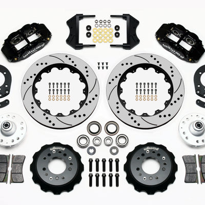 Wilwood Narrow Superlite 6R Front Hub Kit 14.00in Drilled 1965-1969 Mustang Drum Spindle