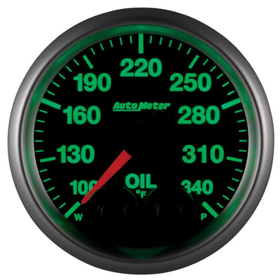 Autometer Elite 52mm 100-340 Deg F Oil Temp Peak & Warn w/ Electronic Control Gauge
