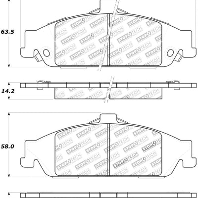 StopTech Sport Brake Pads w/Shims and Hardware - Rear