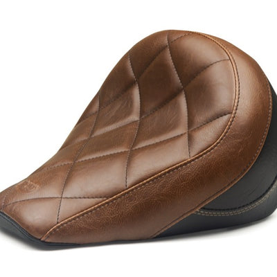 Mustang 18-21 Indian Scout Bobber Standard Touring Solo Seat Diamond Stitch - Brown