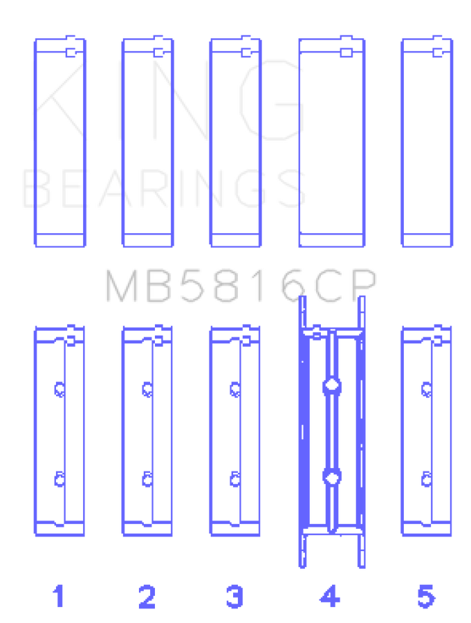 King Engine Bearings Ford 391CI 32V Turbo V8 Power Stroke/ O/S .040in Main Bearing Set