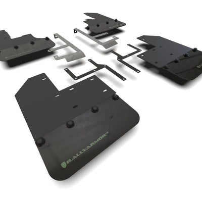 Rally Armor 19-25 Jeep JT Gladiator (Mojave/Rubicon) Black Mud Flap w/Army Green Logo