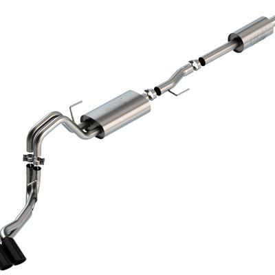 Borla F-150 2021 3.3L CC SB EC STB XL/XLT/Lariat/KR/Plnm/LTD 3/2.25 DSE Cat-Back ATAK Black CHR Tips