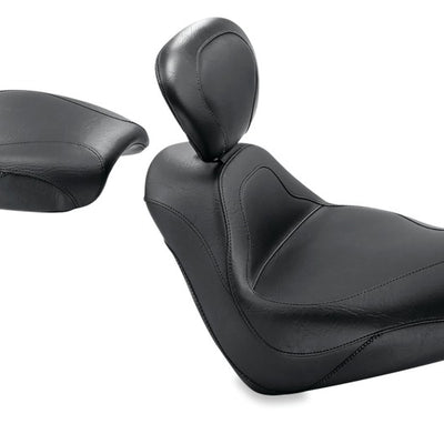 Mustang 05-08 Honda VTX1800F Sport Touring Solo Seat w/Driver Backrest - Black
