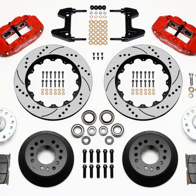 Wilwood Narrow Superlite 6R Front Hub Kit 14.00in Drill Red 74-80 Pinto/Mustang II Disc Spindle only