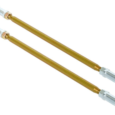 RockJock Antirock Sway Bar End Link Kit 15 1/2in Long Rods w/ Heims and Jam Nuts Pair