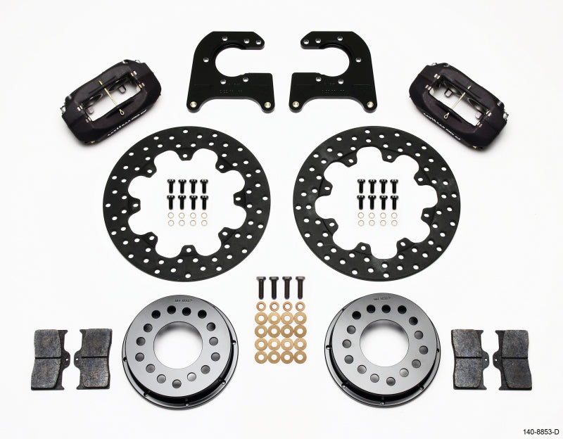 Wilwood Forged Dynalite Rear Drag Kit Drilled Rotor Mopar/Dana 2.50in Off w/Snap Ring Bearing