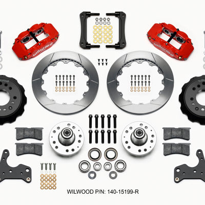Wilwood Narrow Superlite 6R Front Hub Kit 12.88in Red 65-72 CDP C Body -Drum