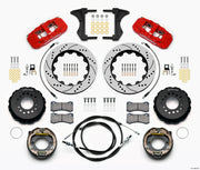 Wilwood AERO4 Rear Kit 14.00 Drilled Red 2005-2014 Mustang w/ BMR Suspn. w/Lines